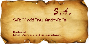 Sáfrány András névjegykártya